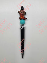 Load image into Gallery viewer, Beaded Pen Boots Cowprint