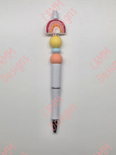 Load image into Gallery viewer, Beaded Pen Lrg Rainbow Pink/White