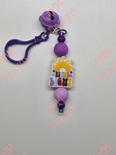 Load image into Gallery viewer, Beaded Keychain Be the Light Purple