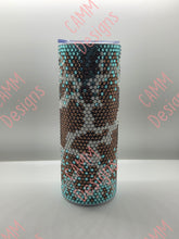 Load image into Gallery viewer, 20 oz. Rhinestone Tumbler Cow Print