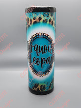 Load image into Gallery viewer, 30 oz. Skinny Tumbler Turquois &amp; Leopard
